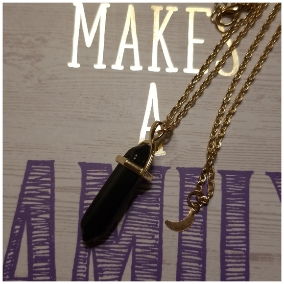 Boho Moon Layered Chakra Necklace. - Picture 3 of 3